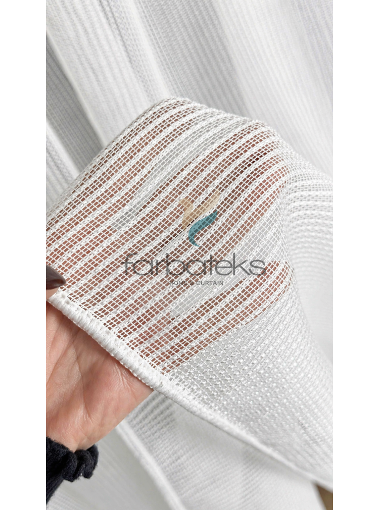 Exculusive Ekru Simli Çizgili Tül Perde Stripe Exculusive Ekru Simli Çizgili Tül Perde Stripe